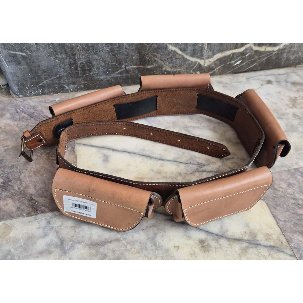 KaptanAV Deri Fişeklik Kapaklı Cantalı