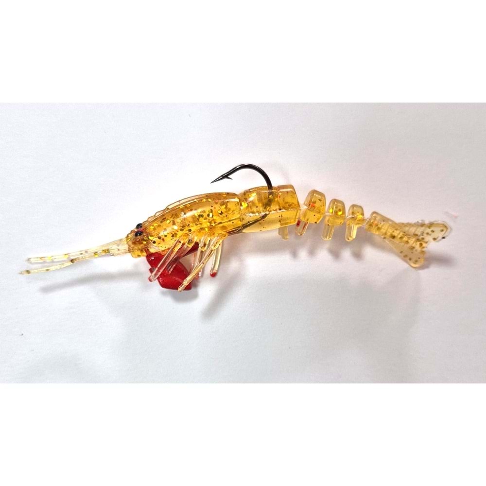 ZOKALI SİLİKON KARİDES SİMLİ BAL RENGİ 8 cm 7,5 gr