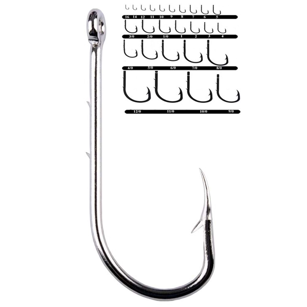 Youvella 1466 Delikli Tırnaklı Papağan Olta İğnesi 100'lü Kt Nikl 5/0