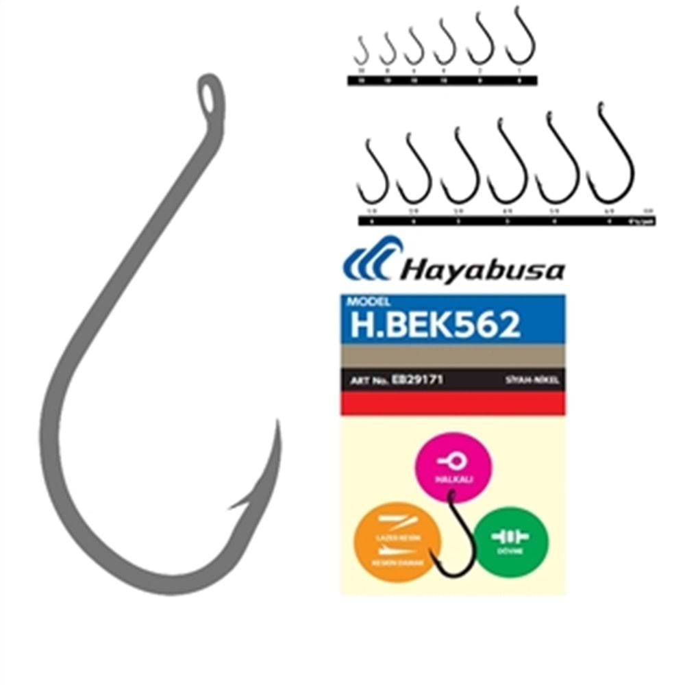 HAYABUSA HBEK 562 NICKEL DELİKLİ İĞNE 6 LI N0 : 1/0