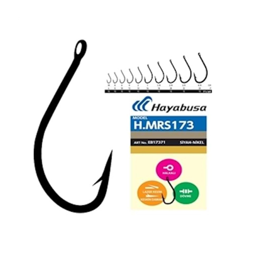 HAYABUSA HMRS 173 BLACK NICKEL İĞNE 15 Lİ N0: 2/0