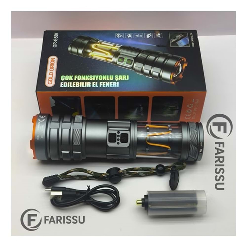 Gold Orion OR-G580: 100W, 5000 Lümen Şarj Edilebilir Lamba
