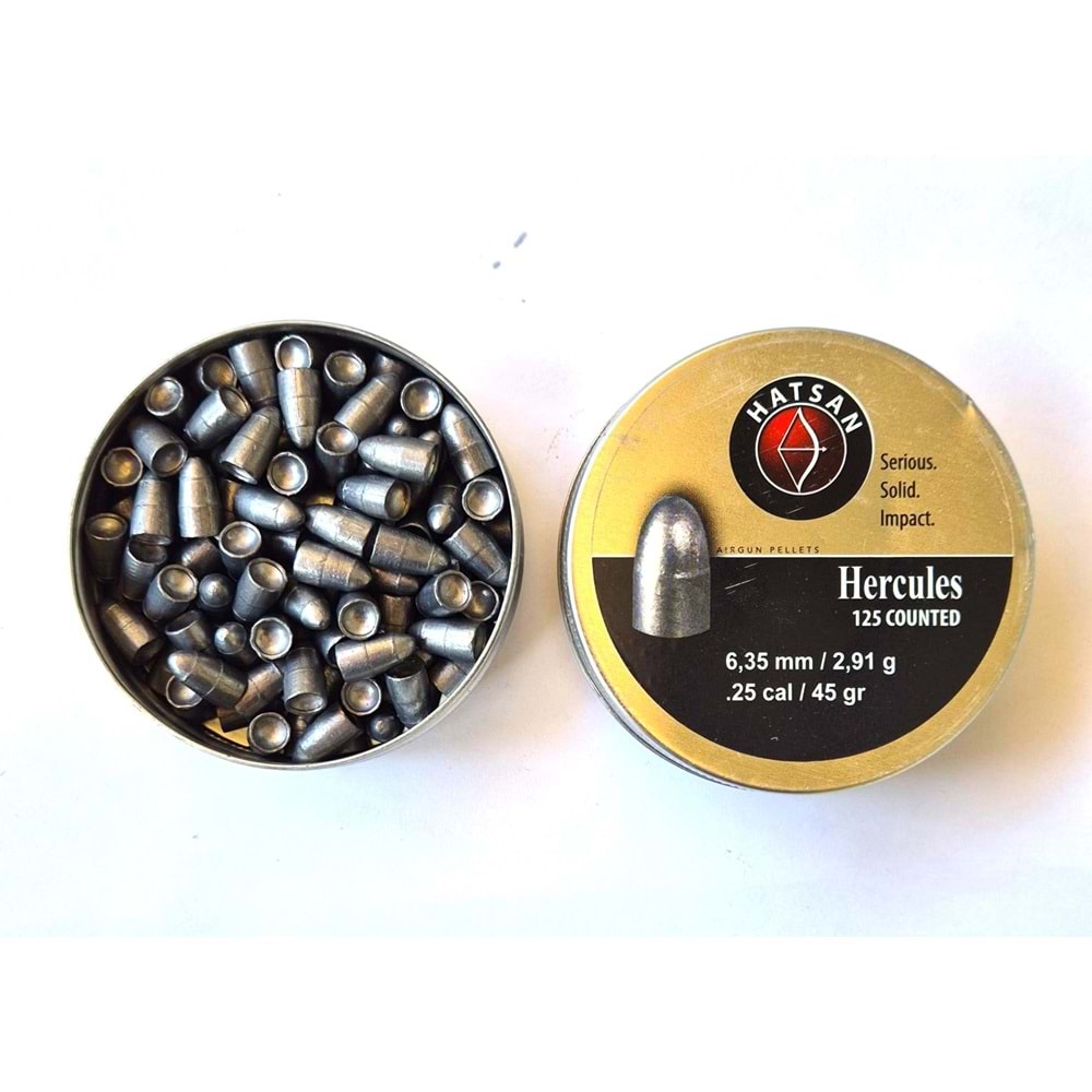 Hatsan Hercules Solid 6,35 mm Havalı Saçma(45 grn/2,91 gr)