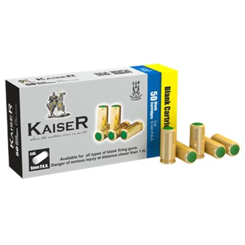 Kaiser Sarı Kuru Sıkı Ses Mermisi, 9mm