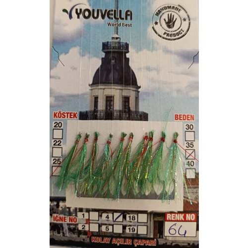 Çinekop Çaparisi UV-GLOW Simli 10 İğne Kolay Açılan Çapari
