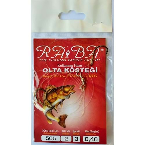 RABA 505 ÜÇ İĞNELİ HAZIR OLTA BEDENİ(HIRSIZLI) 5 li paket