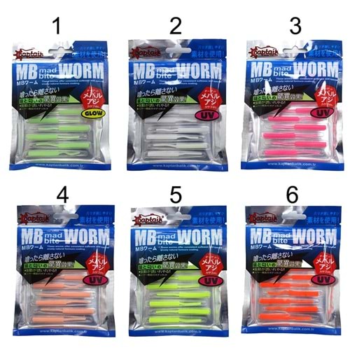 Captain 3520 Mini Worm Floating 5 cm Aromalı LRF Silikon Yem 10'lu