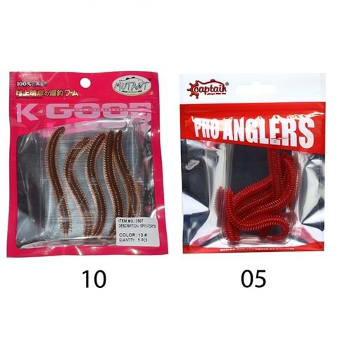 Mutant 3507 Spin Forte 8.5cm Aromalı LRF Silikon Suni Yem 5'li Set-10